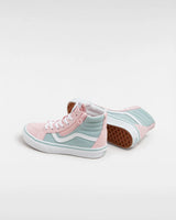 The Vans Boys Boys SK8-HI Reissue Side Zip Shoes in Grey & Pink