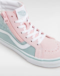 The Vans Boys Boys SK8-HI Reissue Side Zip Shoes in Grey & Pink