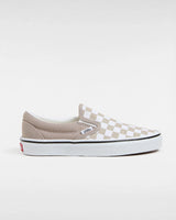 Girls Classic Slip On Shoes in Neutral Checkerboard Brown & White