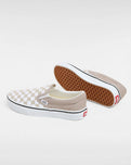 Girls Classic Slip On Shoes in Neutral Checkerboard Brown & White