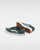 The Vans Boys Boys Rowley Classic Shoes in Green Gables & White