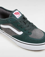 The Vans Boys Boys Rowley Classic Shoes in Green Gables & White