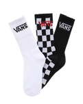 The Vans Boys Boys Classic Crew Socks (3 Pack) in Black & White