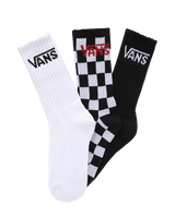 The Vans Boys Boys Classic Crew Socks (3 Pack) in Black & White