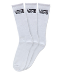 The Vans Mens Classic Crew 3 Pack Socks in White