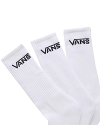 The Vans Mens Classic Crew 3 Pack Socks in Black & White