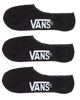 The Vans Mens Classic No Show 3 Pack Socks in Black