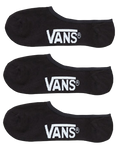 The Vans Mens Classic No Show 3 Pack Socks in Black