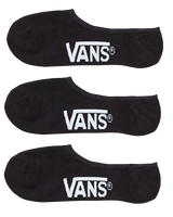 The Vans Mens Classic No Show 3 Pack Socks in Black