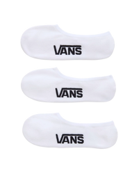 The Vans Mens Classic No Show 3 Pack in White & Black