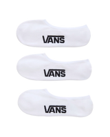 The Vans Mens Classic No Show 3 Pack in White & Black