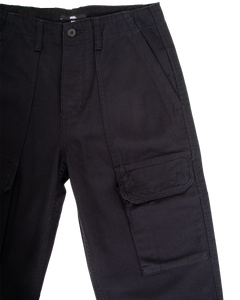 Arroyo Wide Leg Cargo Trousers in Black