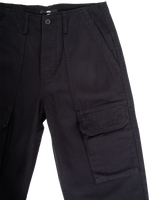 Arroyo Wide Leg Cargo Trousers in Black