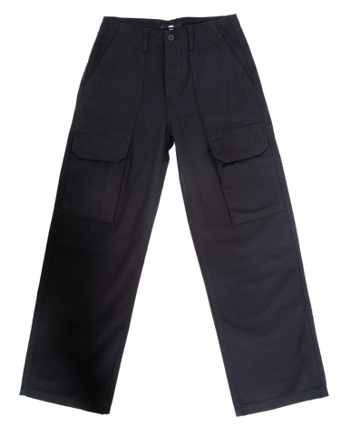 Arroyo Wide Leg Cargo Trousers in Black