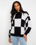 The Vans Womens Vortex Jumper in Black & Marshmallow