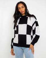 The Vans Womens Vortex Jumper in Black & Marshmallow