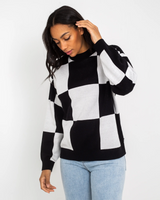 The Vans Womens Vortex Jumper in Black & Marshmallow