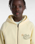 The Vans Girls Girls Butterfly Cocoon Zip Hoodie in Almond Oil