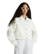 The Vans Womens Raynes Crop Trucker Jacket in Marshmallow