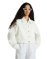 The Vans Womens Raynes Crop Trucker Jacket in Marshmallow