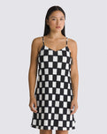 The Vans Womens Benton Checker Cami Dress in Black & Marshmallow