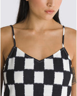 The Vans Womens Benton Checker Cami Dress in Black & Marshmallow