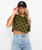 The Vans Womens Checker Crop II T-Shirt in Olivine