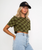 The Vans Womens Checker Crop II T-Shirt in Olivine