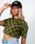 The Vans Womens Checker Crop II T-Shirt in Olivine