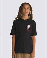 The Vans Boys Boys Pizza Skull T-Shirt in Black
