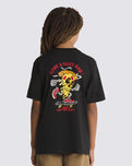 The Vans Boys Boys Pizza Skull T-Shirt in Black