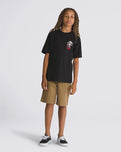 The Vans Boys Boys Pizza Skull T-Shirt in Black