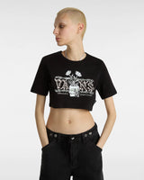 The Vans Womens Growing Ideas Crop II T-Shirt in Black