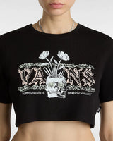 The Vans Womens Growing Ideas Crop II T-Shirt in Black