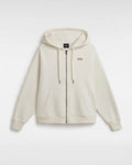 The Vans Womens Checker Flower Cocoon Zip Hoodie in Marshmallow