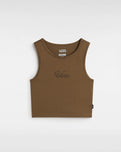 The Vans Womens Small Staple Fitted Crop Vest in Sepia