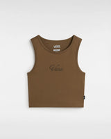 The Vans Womens Small Staple Fitted Crop Vest in Sepia