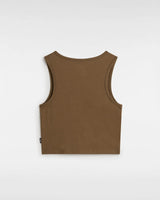 The Vans Womens Small Staple Fitted Crop Vest in Sepia