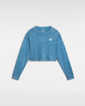 The Vans Womens Oval Wash Relaxed Crop T-Shirt in Bluestone