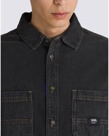 The Vans Mens Stevens Denim Shirt in Washed Black