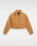 The Vans Girls Girls Raynes Crop Trucker Jacket in Brown Sugar