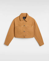 The Vans Girls Girls Raynes Crop Trucker Jacket in Brown Sugar