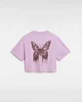 The Vans Girls Girls Fallen Relax Crop T-Shirt in Lavender Mist