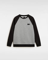 The Vans Boys Boys Core Basic Raglan Sweatshirt in Black & Cement Heather