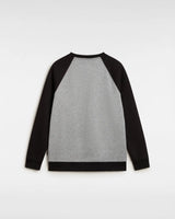 The Vans Boys Boys Core Basic Raglan Sweatshirt in Black & Cement Heather