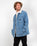 Drill Chore Denim Sherpa Jacket in Stonewash Blue