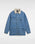 The Vans Mens Drill Chore Denim Sherpa Jacket in Stonewash Blue