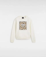 The Vans Girls Girls Felidae Boxed Crew Sweatshirt in Marshmallow