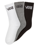 The Vans Boys Boys Classic Crew Socks (3 Pack) in Black Assorted