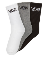 The Vans Boys Boys Classic Crew Socks (3 Pack) in Black Assorted